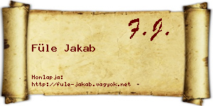 Füle Jakab névjegykártya